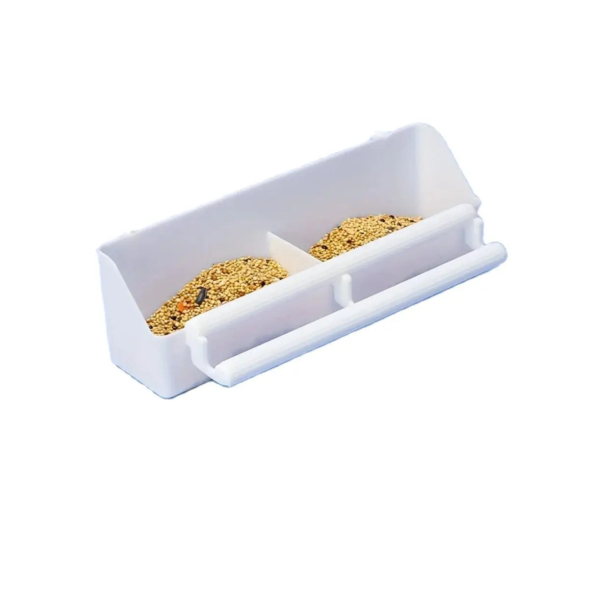 1 pc - Double grid stand bird feeding trough parrot feeder