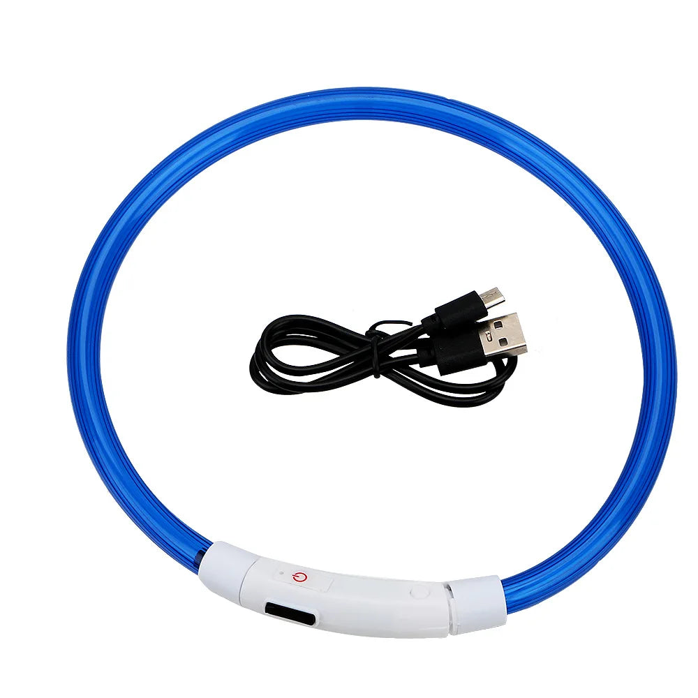 05-Collare USB a LED per Passeggiate Notturne con il Cane