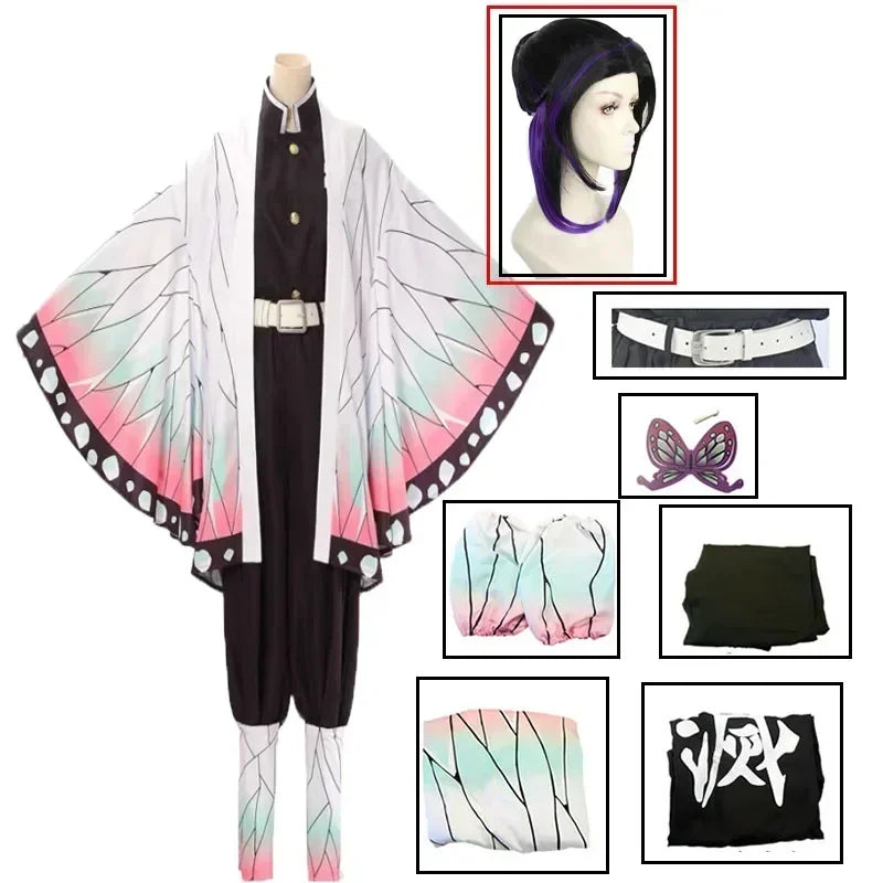 90-Demon Slayer Nezuko Kamado Cosplay Kimono Donna Halloween