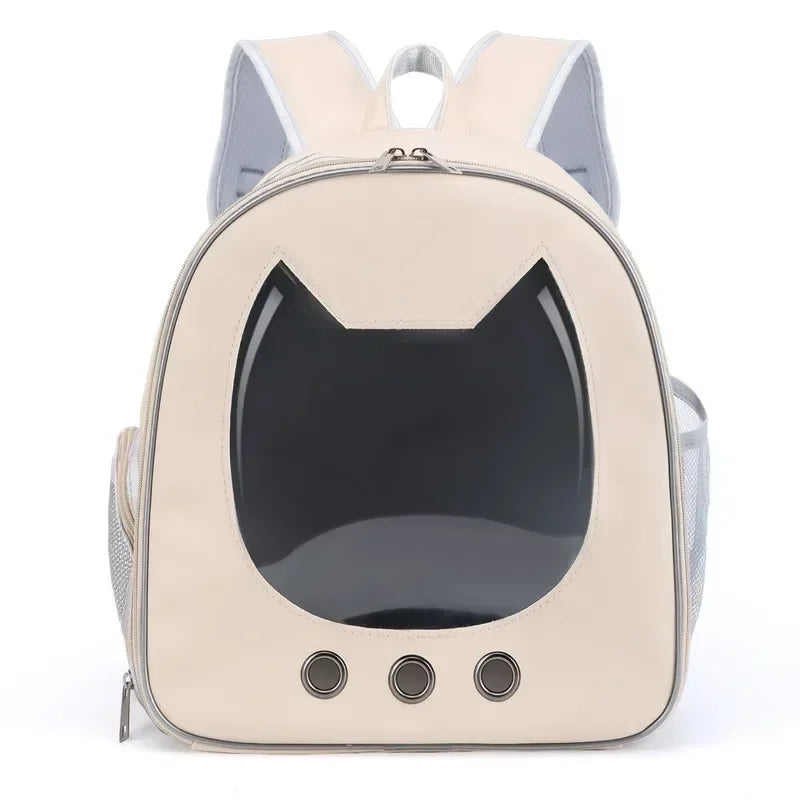 Trasportino 1Pcs Pet Carrier Backpack Outdoor PU Portable Travel Carrier Bag for Cat Small Dogs Transparent Breathable Carrying Shoulder Bag