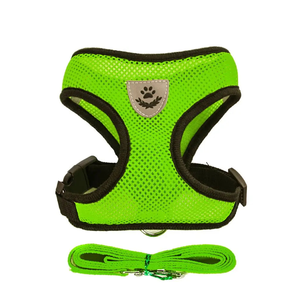 Pettorina Mesh Fabric Dog Leash Soft Comfortable Pet Harness Puppy Cat Vest Collar Pet Supplies For Chihuahua Pug Bulldog