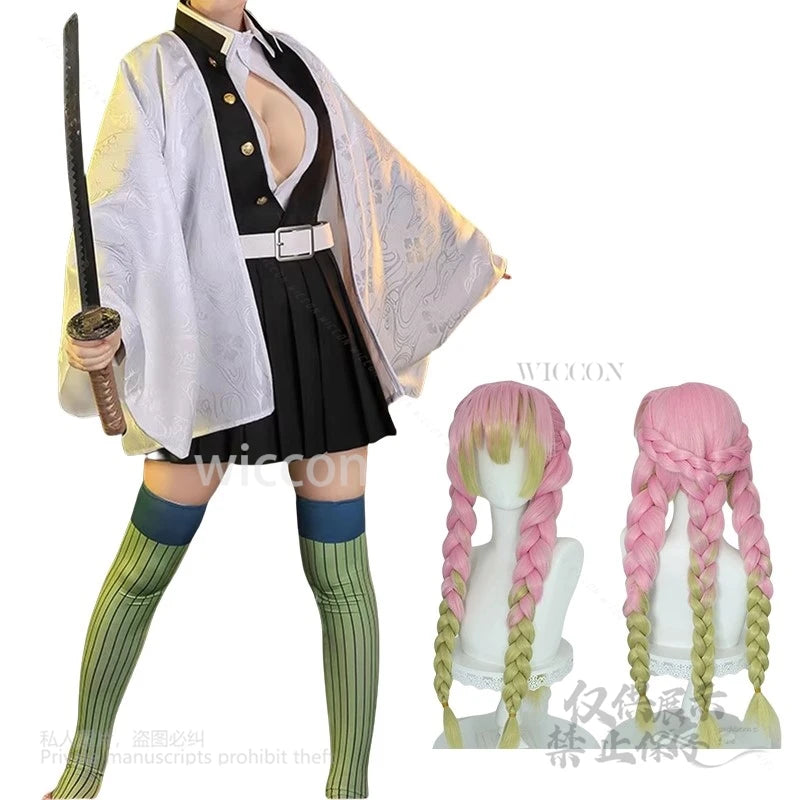 90-Costume Cosplay Kanroji Mitsuri Demon Slayer