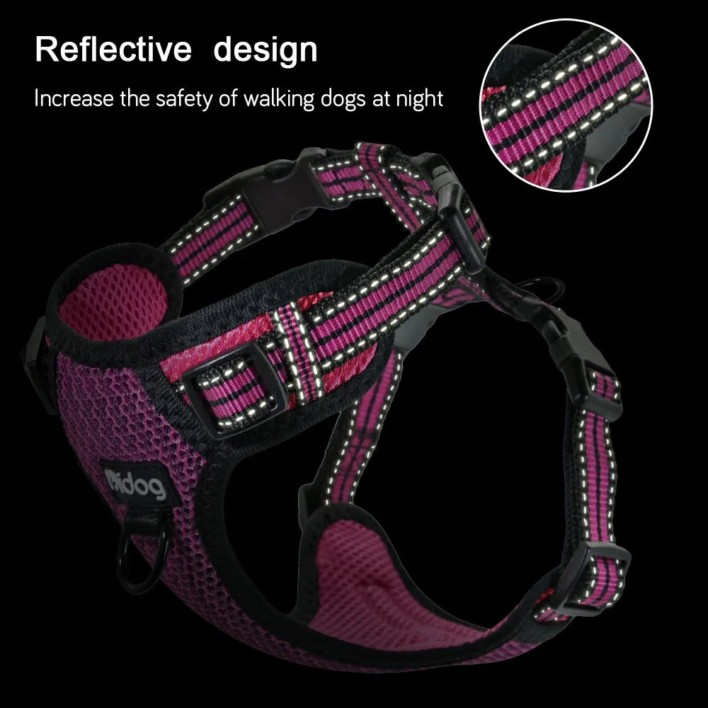 03-Pettorina Regolabile Riflettente per Cani – Comoda Sicura Disponibile in Vari Colori