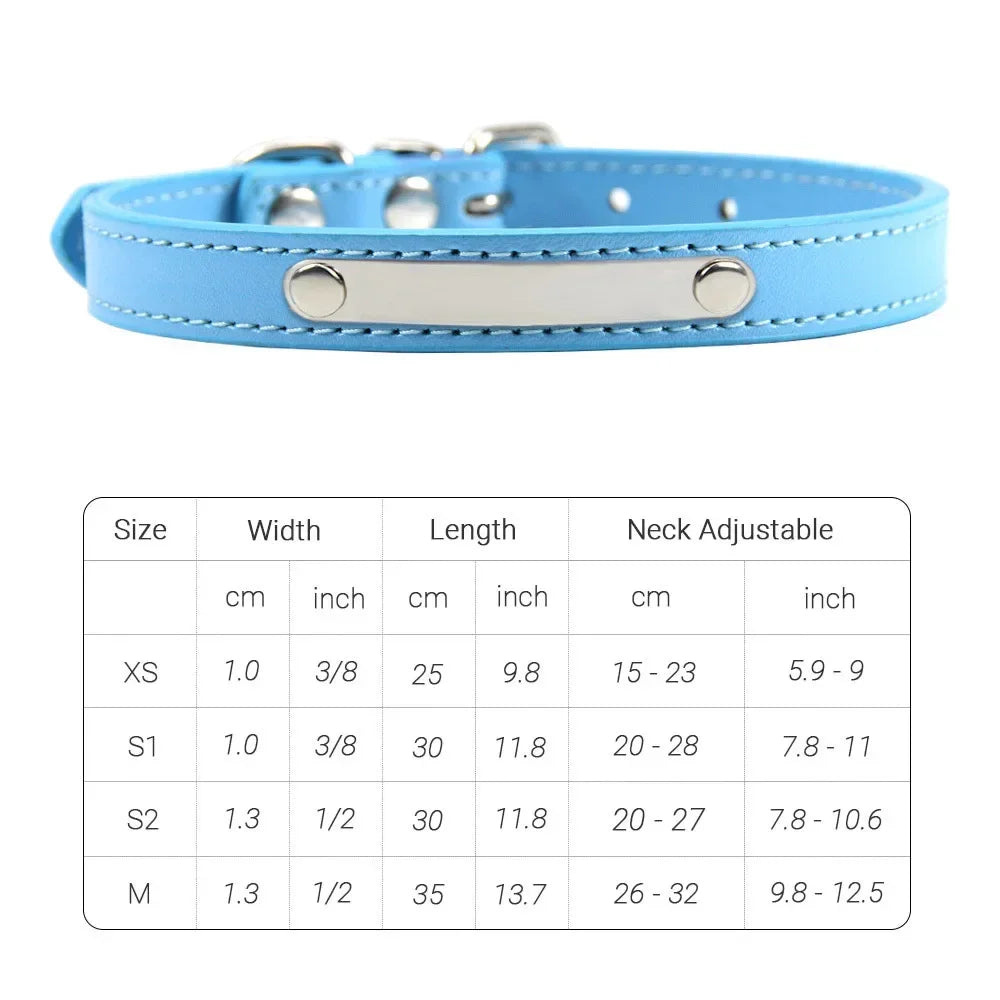 PU Leather Cat Collar Personalized Kitten Collar ID Name Engraving Pet Neck Starp For Cat Small Dog Puppy Accessories Necklace
