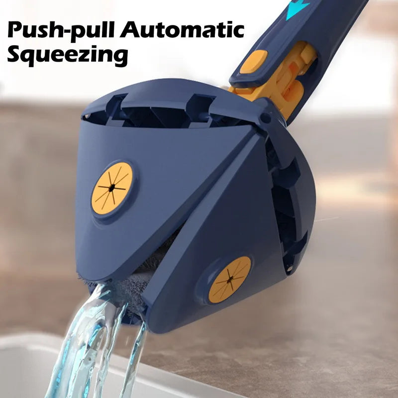 Triangular Mop Clean Tiles Extendable Triangle 360° Swivel Mop Floor Cleaning Squeeze Mops Self-spin Wall Ceiling Cleaning Tools