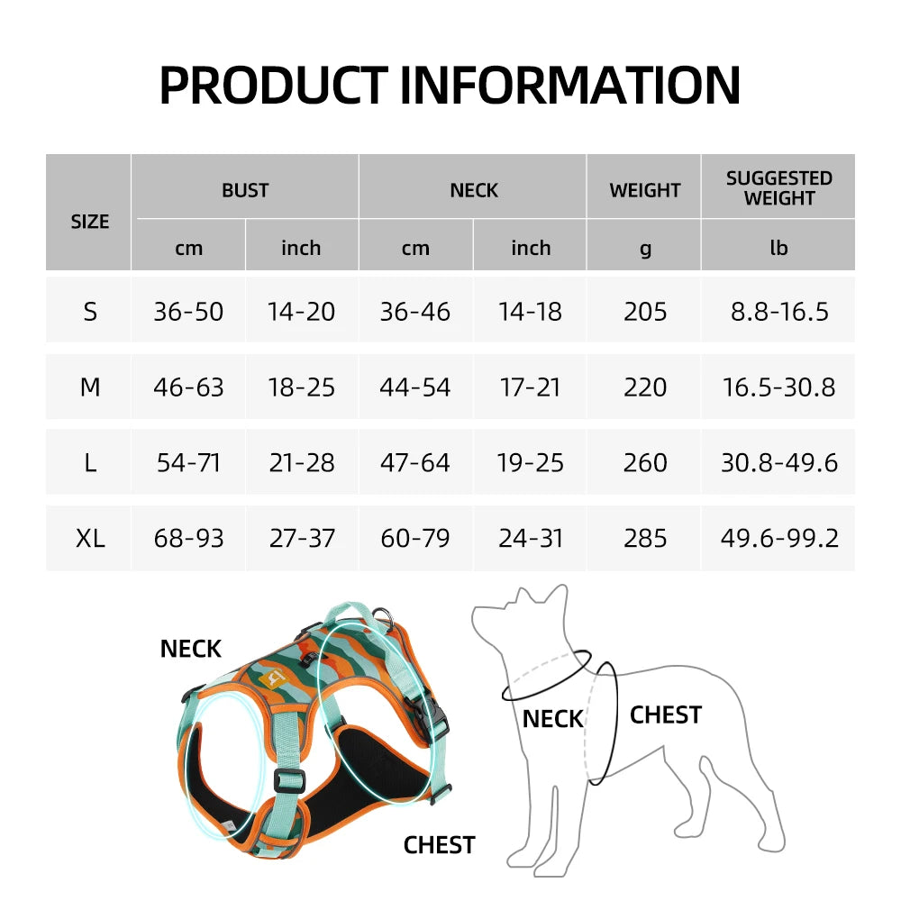 Pettorina Medium Large Dog Harnesses Collar Labrador Army Reflective Adjustable Harness Oxford Cloth Pet Vest Training Hound Walk the Dog