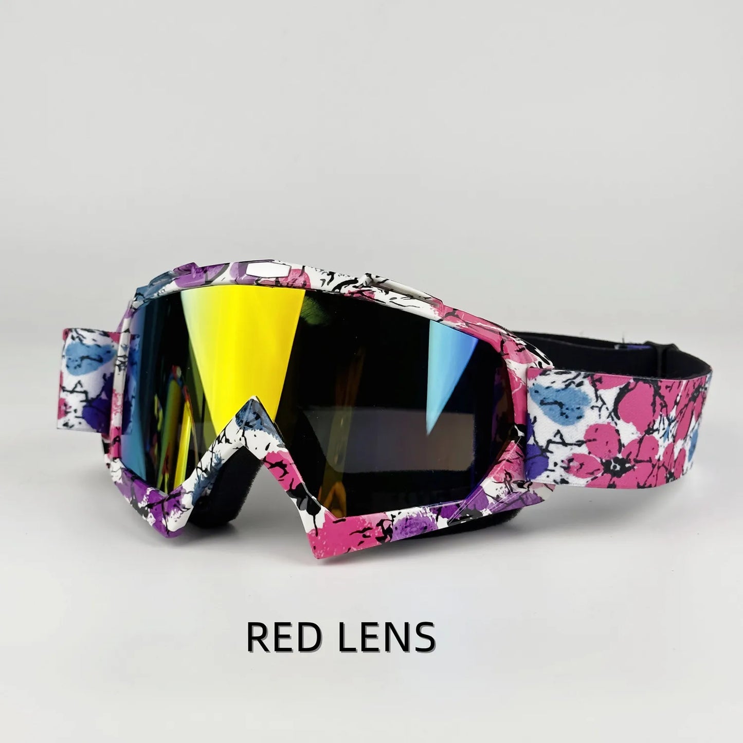 001-Occhiali Motocross e MTB – Maschera Protettiva Antivento Lenti Specchiate