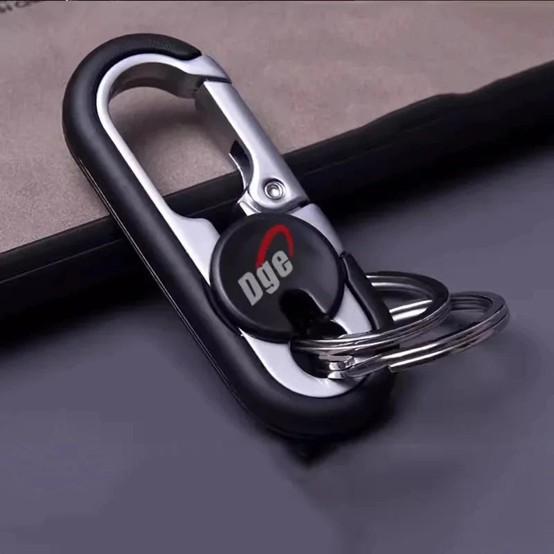 Solid Color Zinc Alloy Waist Hanging Lock Keychain Men's Business Car Keychain Double Ring Motorcycle Electric Car Key Chain