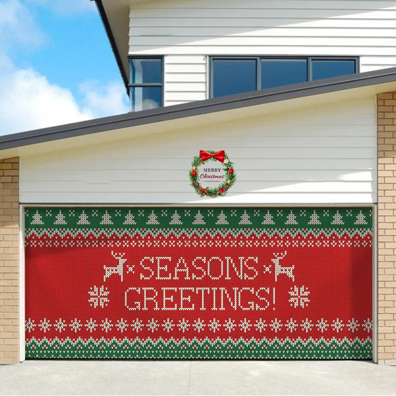 Umi Christmas Garage Door Cover Banner Large Christmas Background Hanging Garage Door Room Multi purpose Decor Christmas Poster