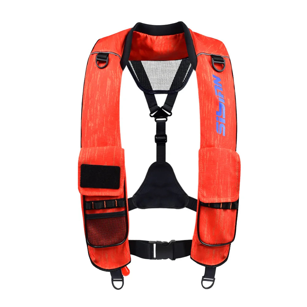 Gilet da pesca – Giubbotto salvagente multifunzionale, ideale per la pesca e la navigazione.Attenzione: questo prodotto è solo un gilet e non include le cartucce di gas CO2. È necessario acquistare separatamente le cartucce per poterlo utilizzare corretta