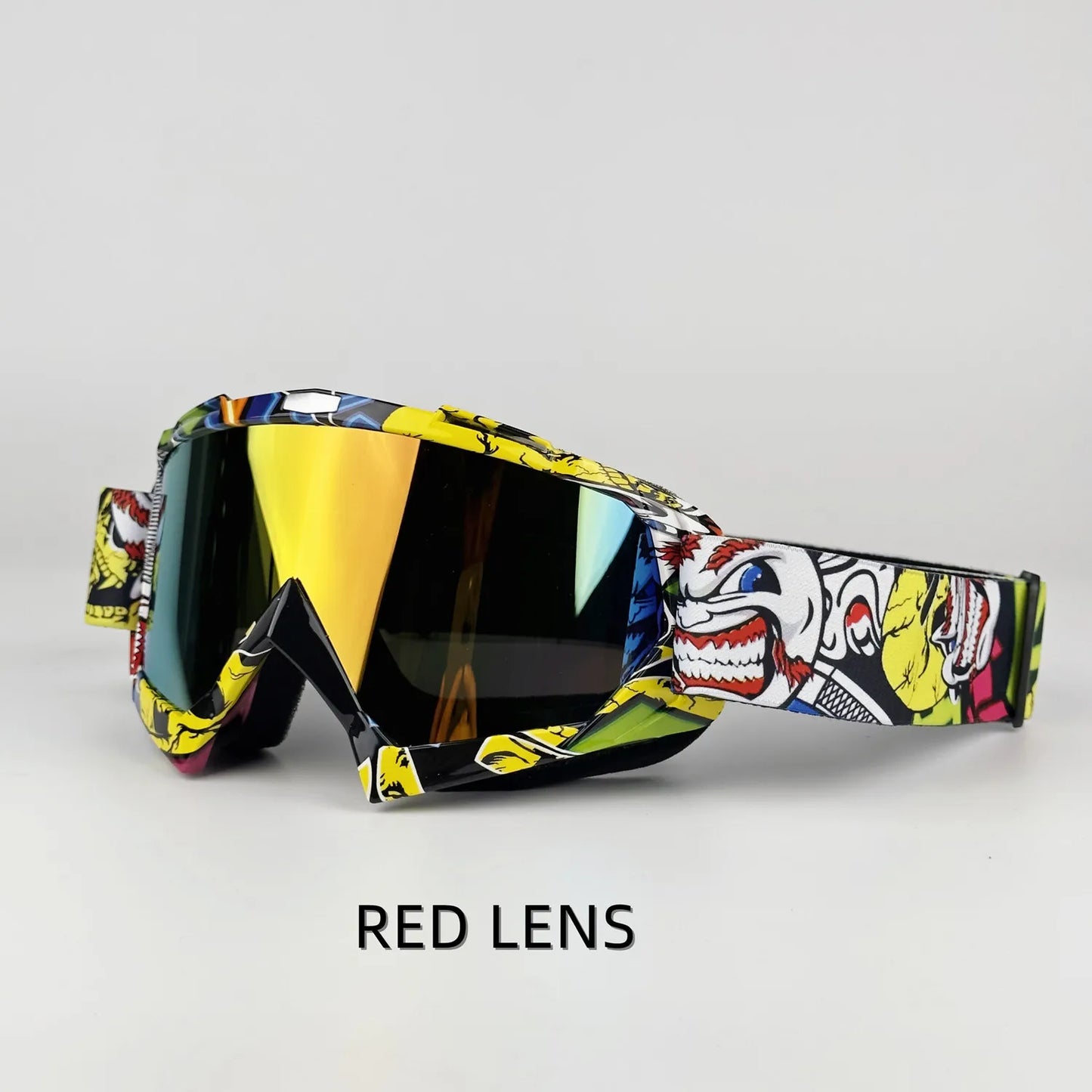 001-Occhiali Motocross e MTB – Maschera Protettiva Antivento Lenti Specchiate