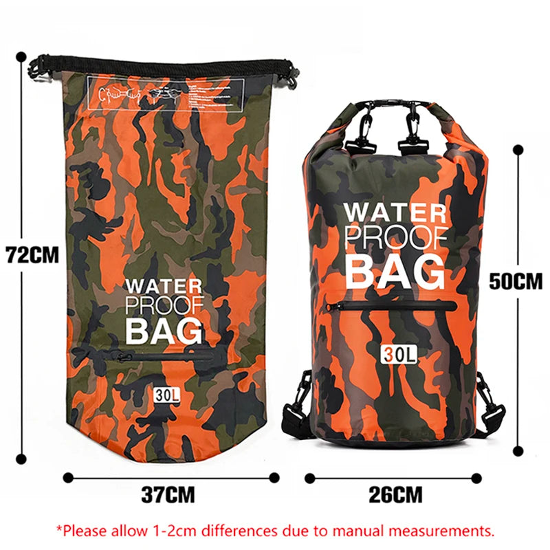 01-Zaino impermeabile 15/30L con tasca asciutta-bagnata | Kayak e trekking