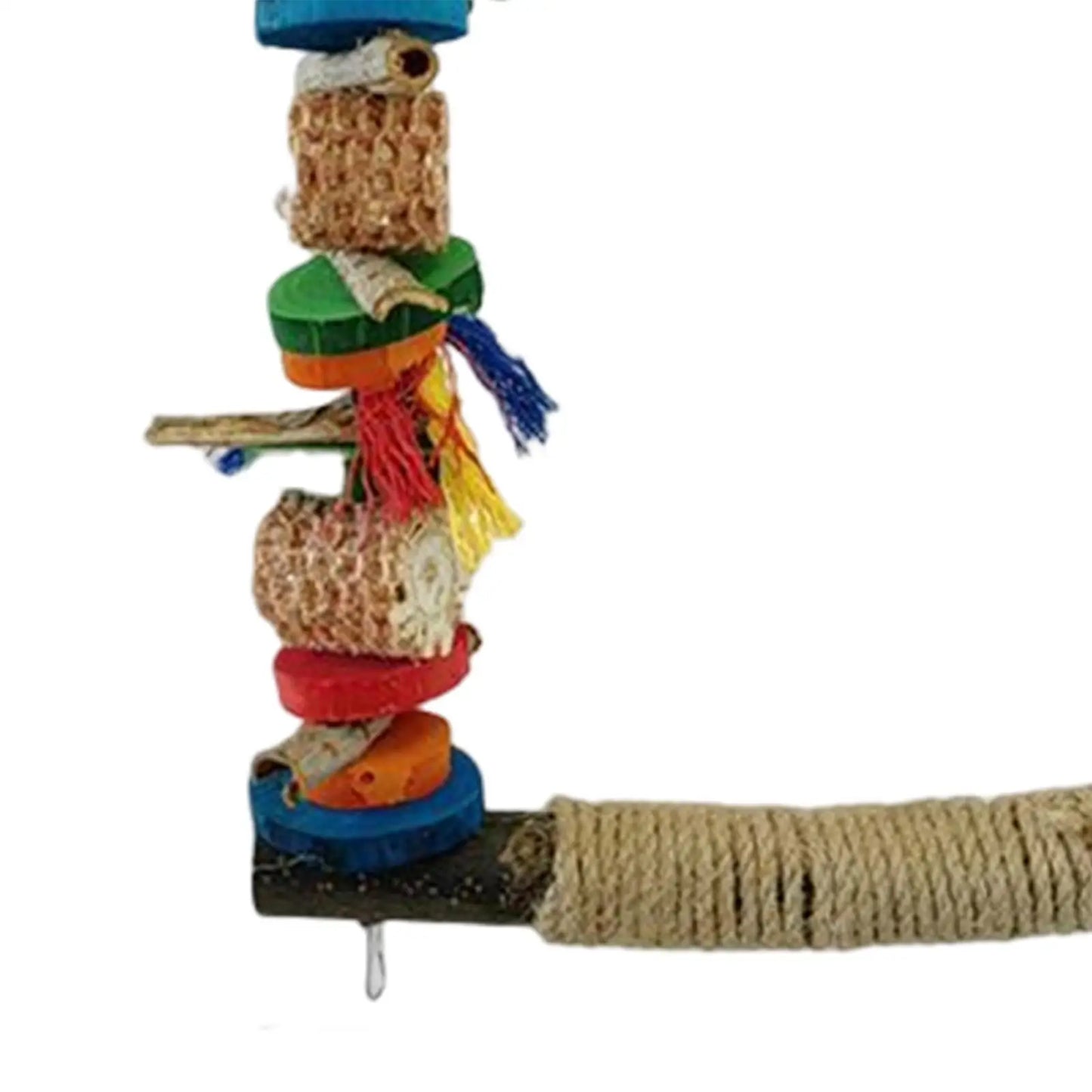 Posatoio Bird Swing Stand Bird Toy Bird Perch Colorful Cage Hanging Toys Parrot Toy Cage Swing Wooden Perch for Parakeet Finch