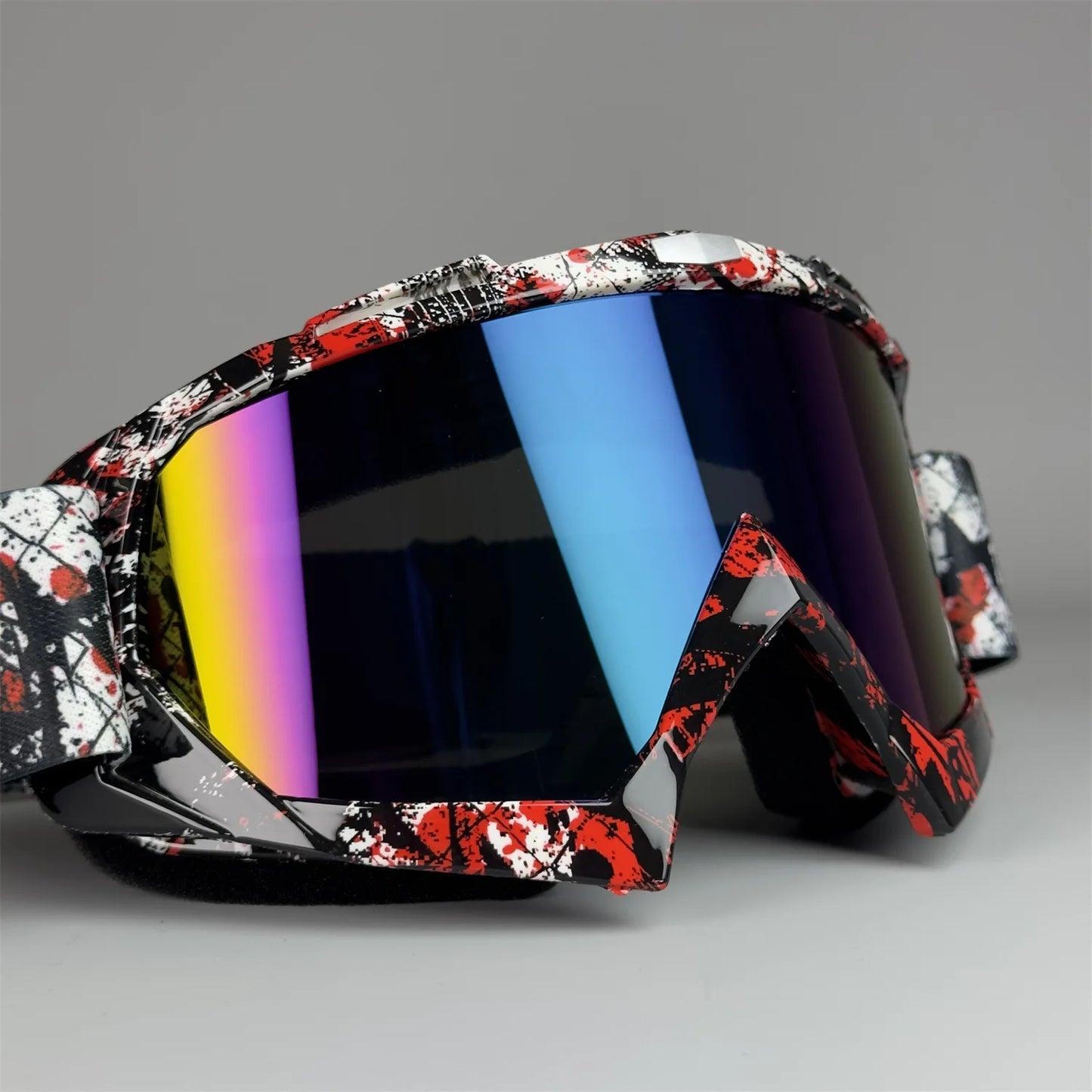 001-Occhiali Motocross e MTB – Maschera Protettiva Antivento Lenti Specchiate