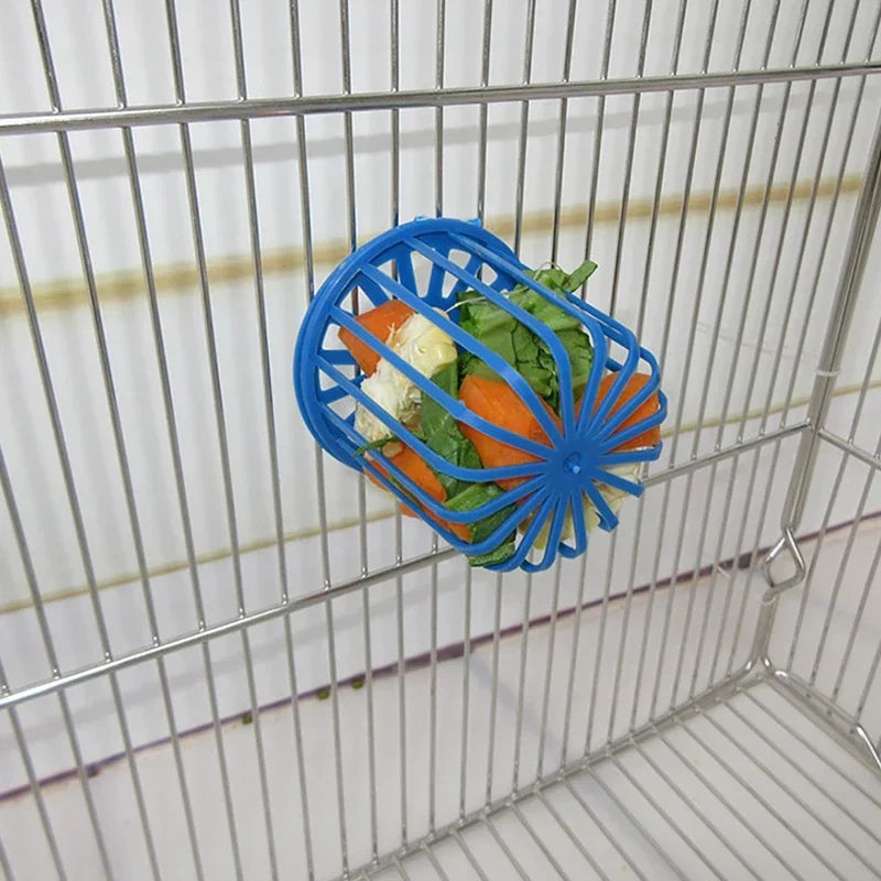 1pcs Bird Parrot Feeder Cage Fruit Vegetable Holder Cage Accessories Hanging Basket Container Toys Pet Budgie Cage Supplies