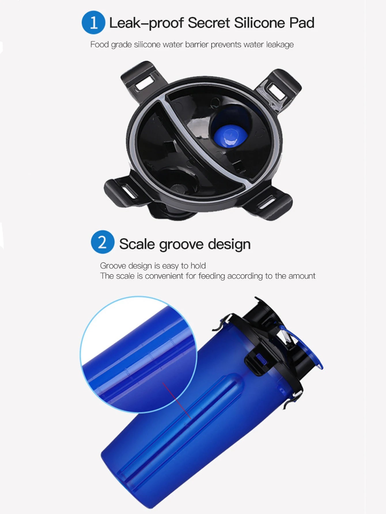 2 IN 1 Dogs Travel Water Bottle Collapsible Pet Food Container with Collapse Outdoor Double Used Bowls Drink Cup Outdoor