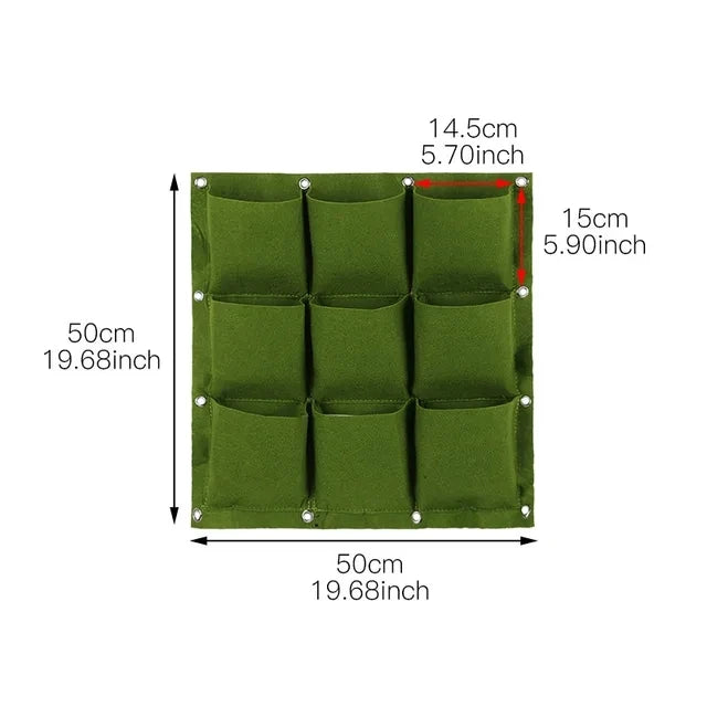 Plant growth bag, Felt Vertical Wall Planter Outdoor Herb Vegetable Hanging Garden Plant Holder for Railing, Balcony, Fence