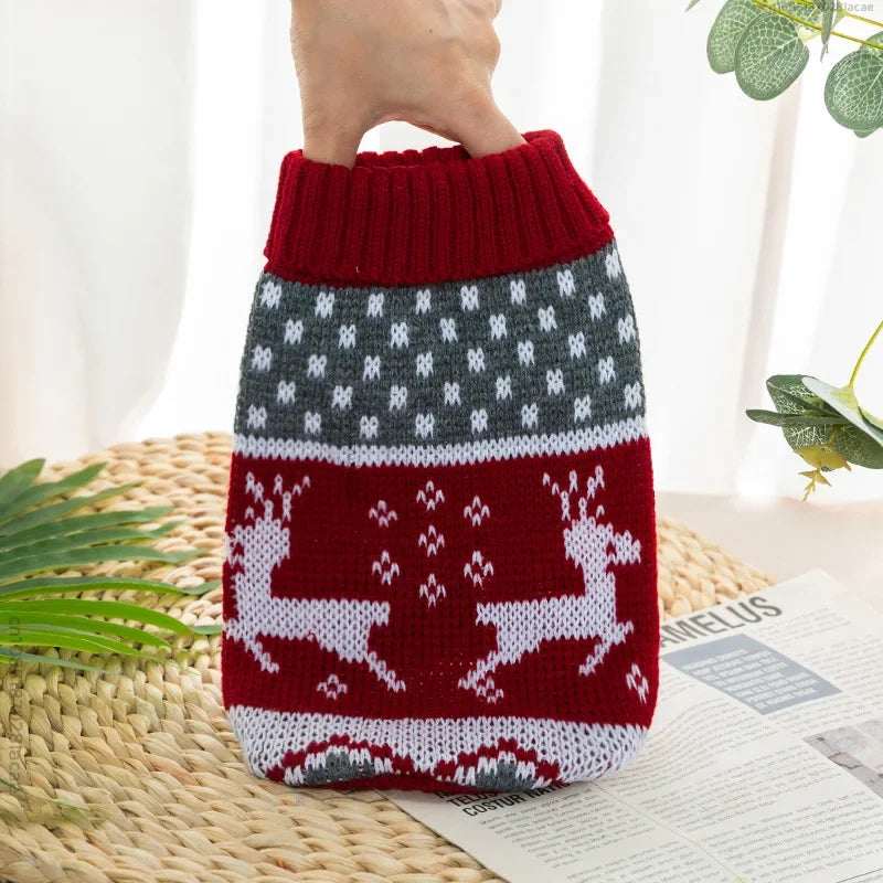 Popular Elk Print Cat Puppy Sweater Autumn Winter Pet Clothes Coat for Small Dogs Cats Cute Warm Clothing Kitten Costume