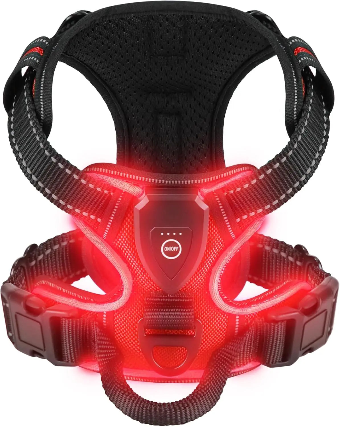 Pettorina LED luminosa per cani – Pettorina con modalità di luce a LED, essenziale per la sicurezza durante le passeggiate notturne, ricaricabile e con tre modalità di illuminazione.