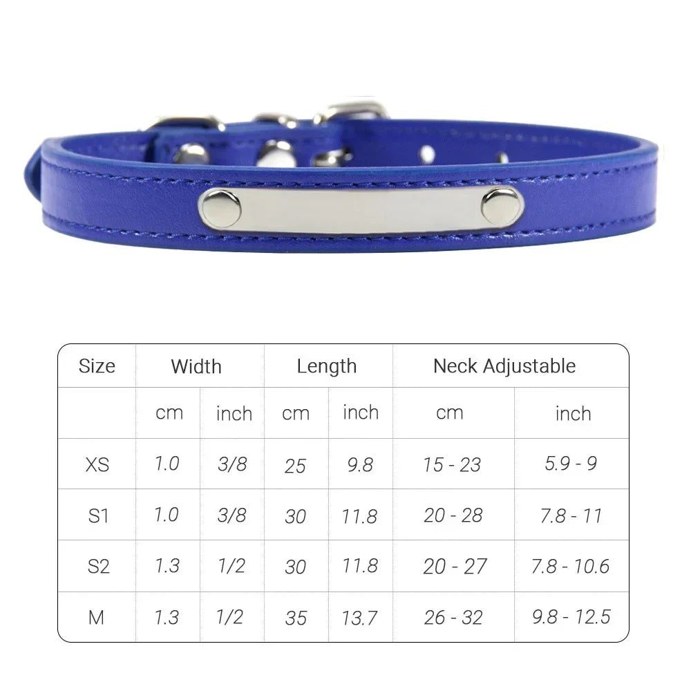 PU Leather Cat Collar Personalized Kitten Collar ID Name Engraving Pet Neck Starp For Cat Small Dog Puppy Accessories Necklace