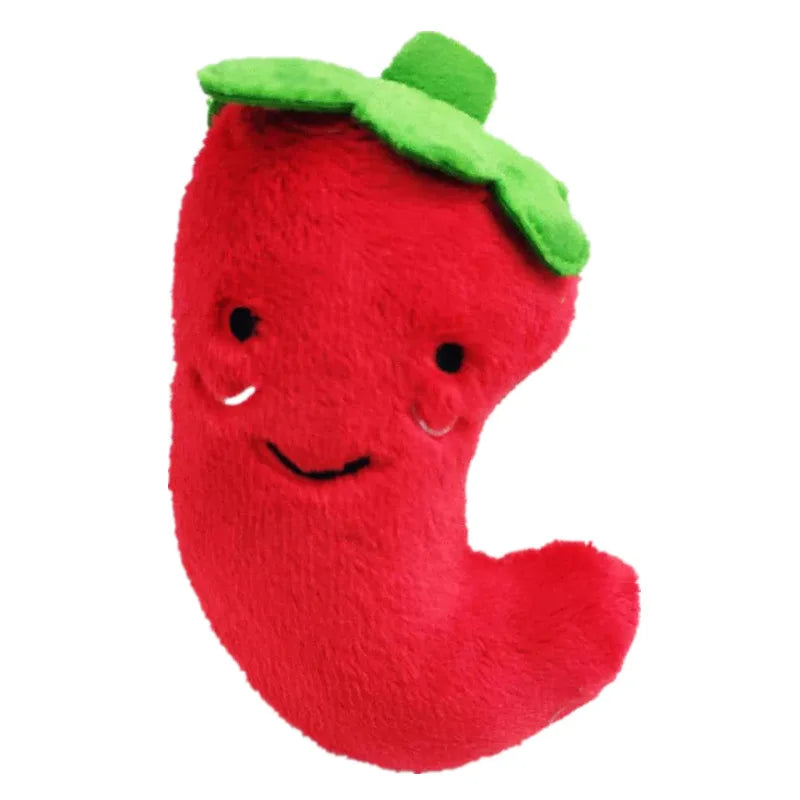 Pet Toys Plush Squeaky Toy Bite-Resistant Clean Dog Chew Puppy Training Toy Soft Banana Bone Vegetable Fruit Pet Supplies DC05