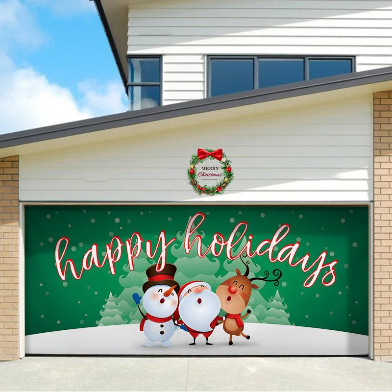 Umi Christmas Garage Door Cover Banner Large Christmas Background Hanging Garage Door Room Multi purpose Decor Christmas Poster
