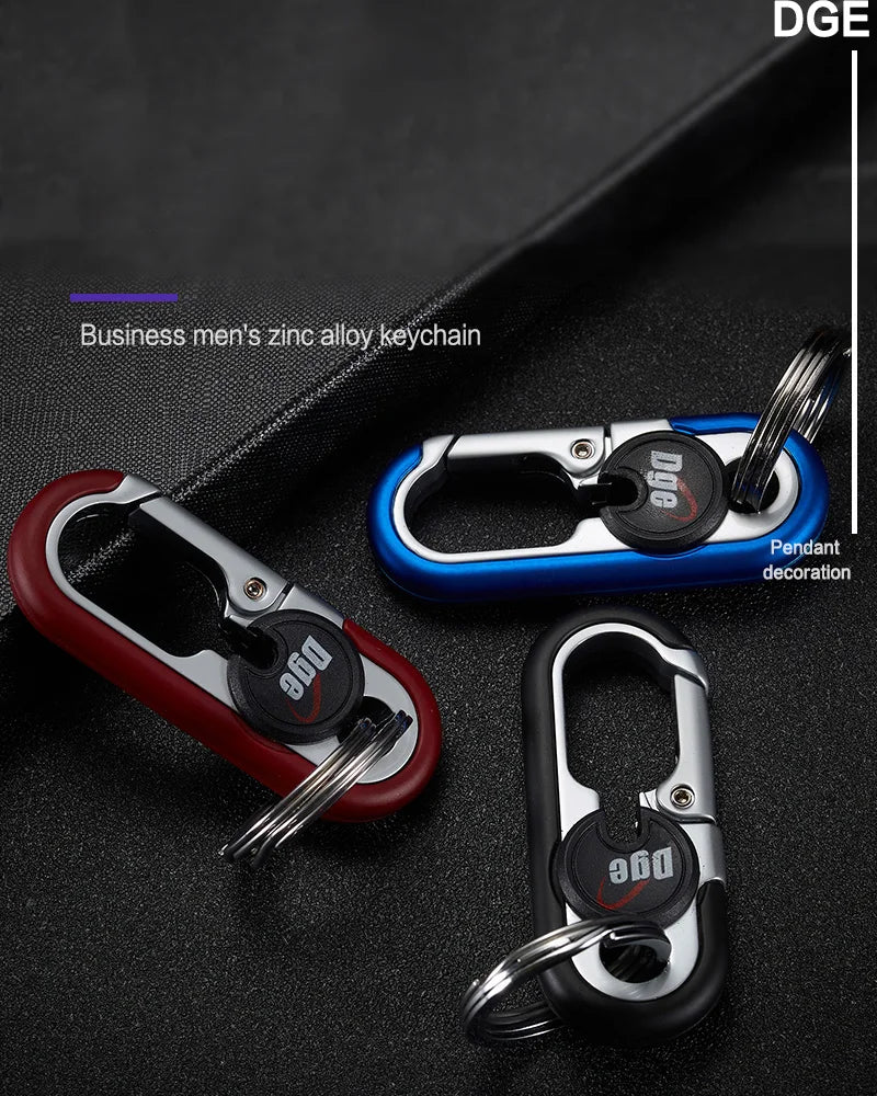 Solid Color Zinc Alloy Waist Hanging Lock Keychain Men's Business Car Keychain Double Ring Motorcycle Electric Car Key Chain