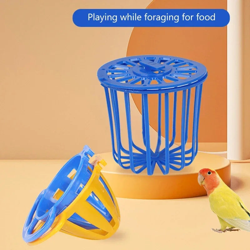 1pcs Bird Parrot Feeder Cage Fruit Vegetable Holder Cage Accessories Hanging Basket Container Toys Pet Budgie Cage Supplies
