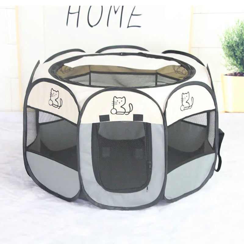 Portable Foldable Pet Tent Kennel Octagonal Fence Puppy Shelter Easy To Use Outdoor Easy Operation Large Dog Cages Cat Fences