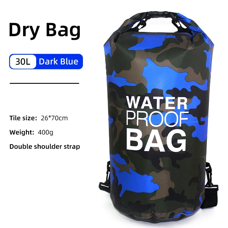 01-Zaino impermeabile 15/30L con tasca asciutta-bagnata | Kayak e trekking