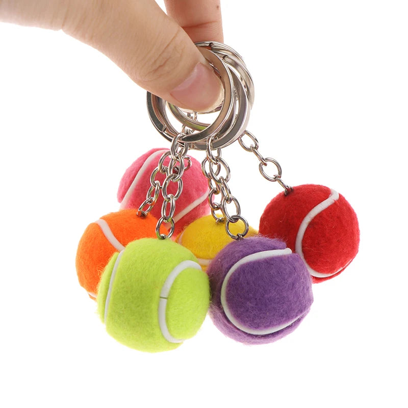 1PC Tennis Ball Key Chain Metal Keychain Car Key Chain Key Ring sports chain pendant Sport Ball Club Souvenir Teenager Fan Gift