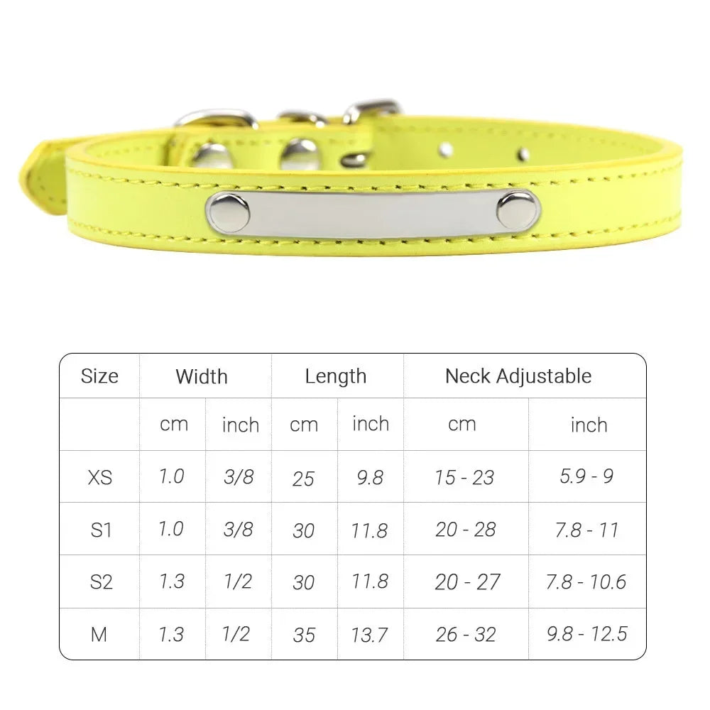 PU Leather Cat Collar Personalized Kitten Collar ID Name Engraving Pet Neck Starp For Cat Small Dog Puppy Accessories Necklace