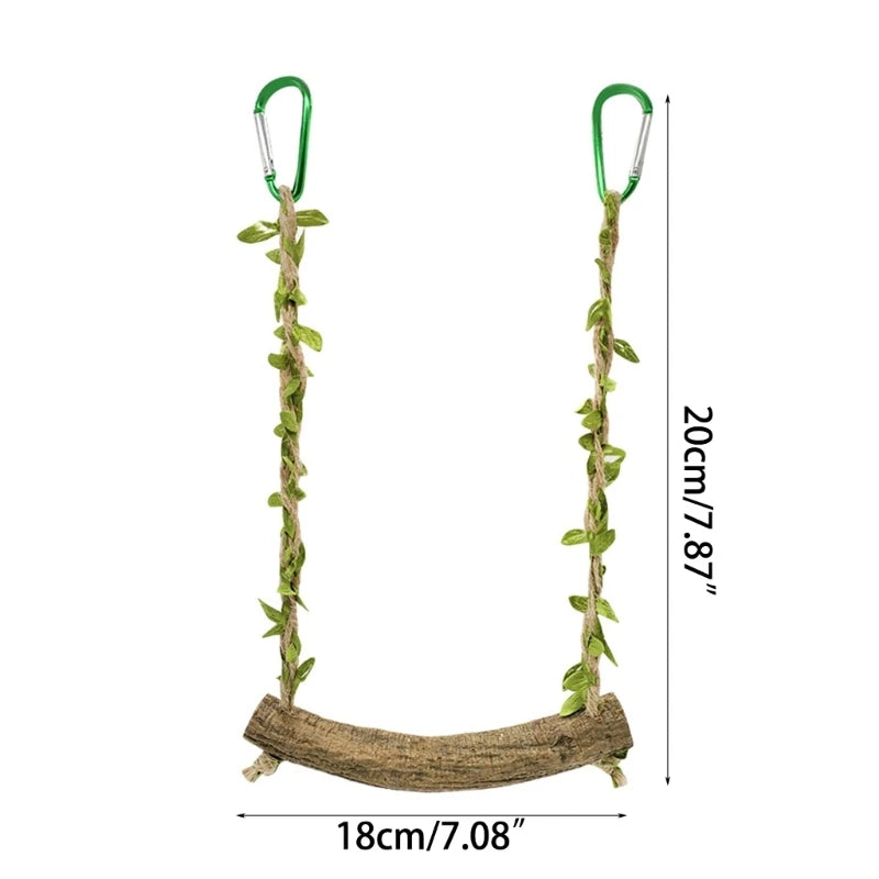 Posatoio Parrot Stand Swing Toy Wood Perch Resistant Puzzle Fitness Bird Perch Stand