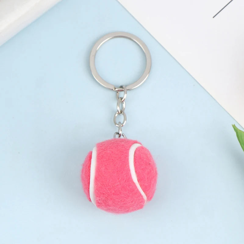 1PC Tennis Ball Key Chain Metal Keychain Car Key Chain Key Ring sports chain pendant Sport Ball Club Souvenir Teenager Fan Gift