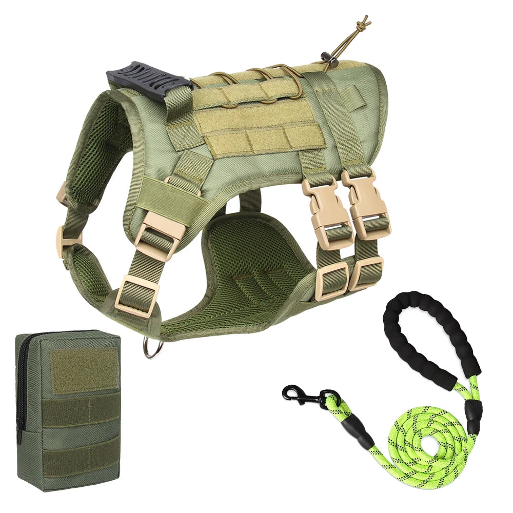 Pettorina Tactical Dog Harness with Handle and Leash Military Dog Walking Accessory for Rottweiler Medium Large Dog Puppy Harness