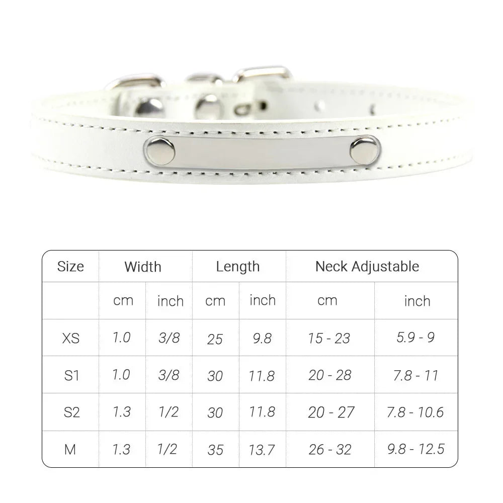 PU Leather Cat Collar Personalized Kitten Collar ID Name Engraving Pet Neck Starp For Cat Small Dog Puppy Accessories Necklace