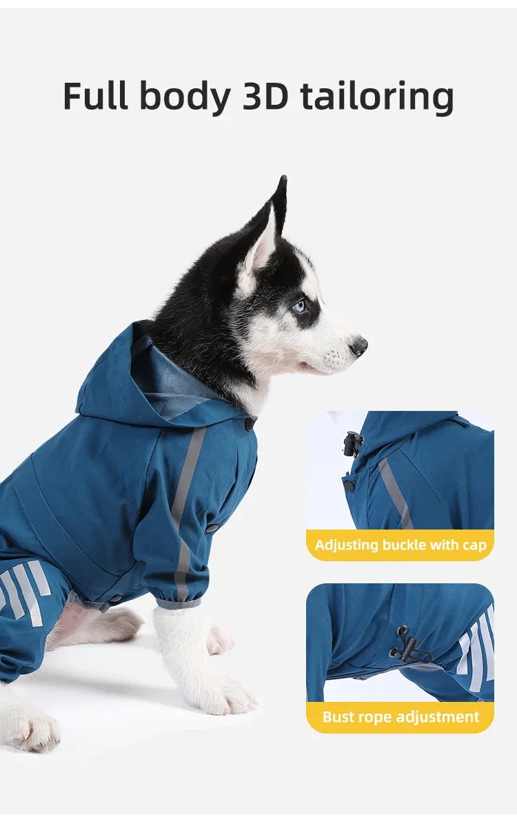 Pet Dog Waterproof Raincoat Jumpsuit Reflective Rain Coat Sunscreen Dog Outdoor Clothes Jacket for Small Medium Dog Pet Supplies
