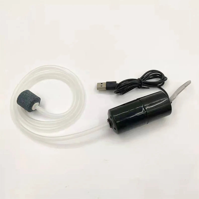 Portable USB Aquarium Air Pump:Mini Oxygenator for Fish Tanks and Aquatic Accessories