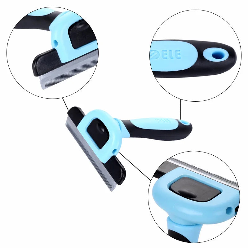 Pet Hair Removal Brush Dog Hair Comb Stainless Steel Automatic Hair Fading Cat Comb Pet Cleaning Grooming Supplies