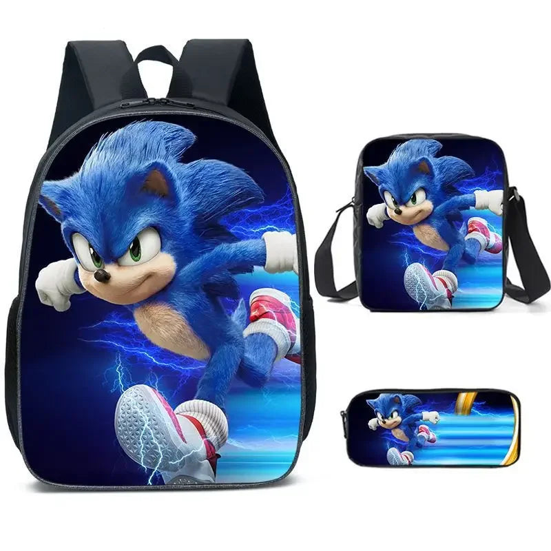 01-Set Zaino Sonic Cartoon Anime adatto per la scuola