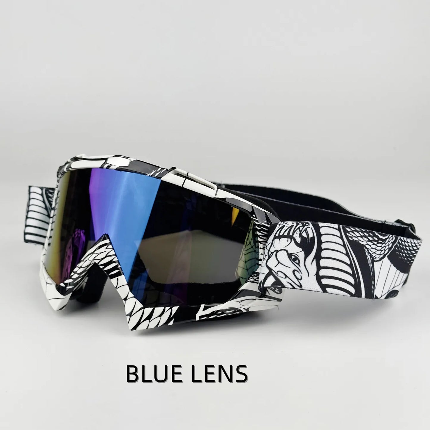 001-Occhiali Motocross e MTB – Maschera Protettiva Antivento Lenti Specchiate