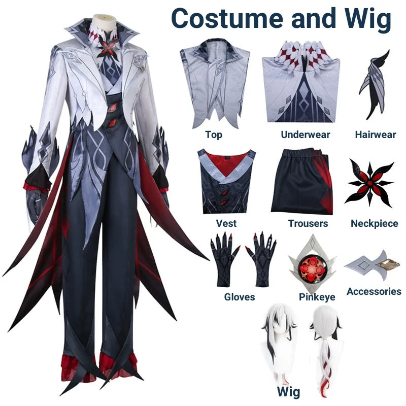 90-Costume Cosplay Arlecchino Fatui Harbinger Genshin Impact Donna