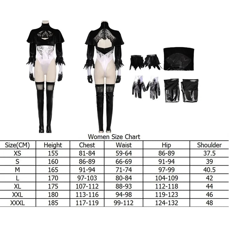 90-NieR Automata 2B Cosplay Costume Donna Tuta Halloween