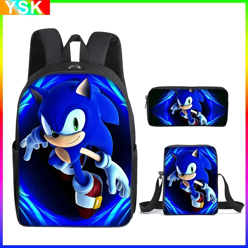 01-Set Zaino Sonic Cartoon Anime adatto per la scuola