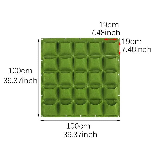Plant growth bag, Felt Vertical Wall Planter Outdoor Herb Vegetable Hanging Garden Plant Holder for Railing, Balcony, Fence