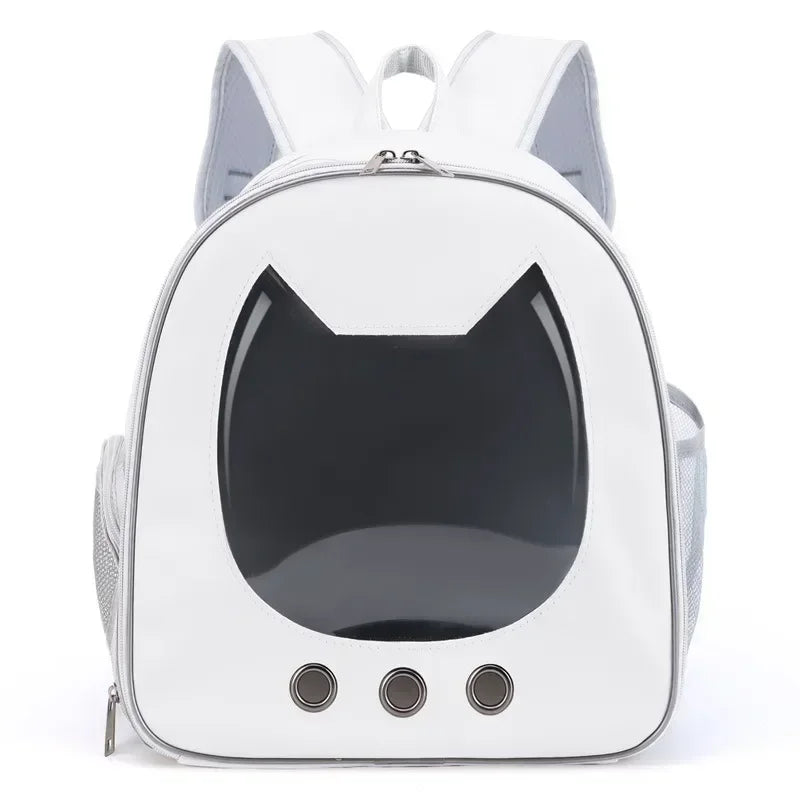 Trasportino 1Pcs Pet Carrier Backpack Outdoor PU Portable Travel Carrier Bag for Cat Small Dogs Transparent Breathable Carrying Shoulder Bag