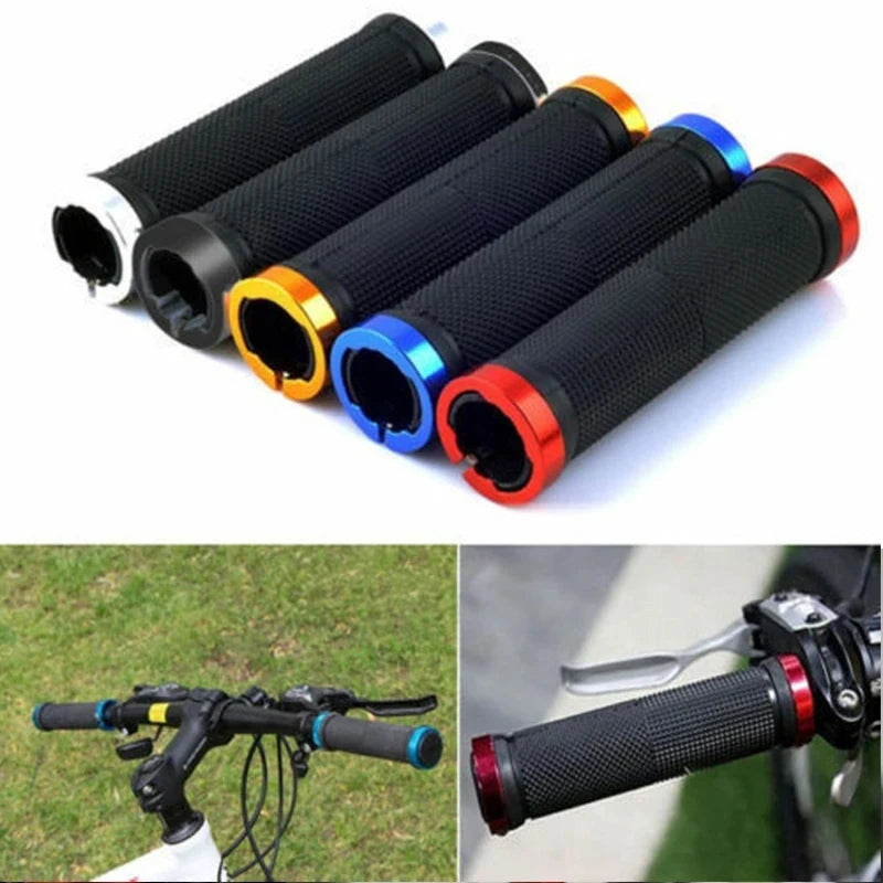 50-Manopole MTB antiscivolo con blocco in lega per manubrio bici
