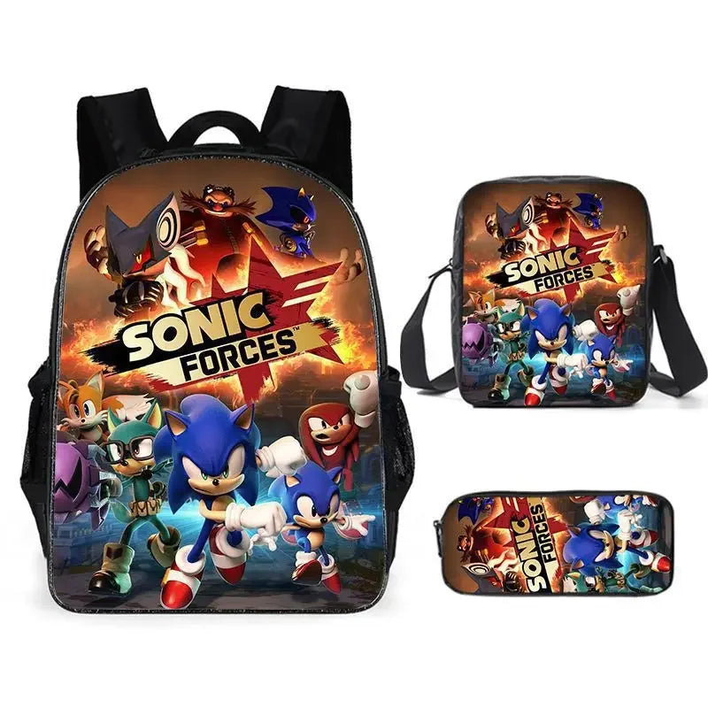 01-Set Zaino Sonic Cartoon Anime adatto per la scuola