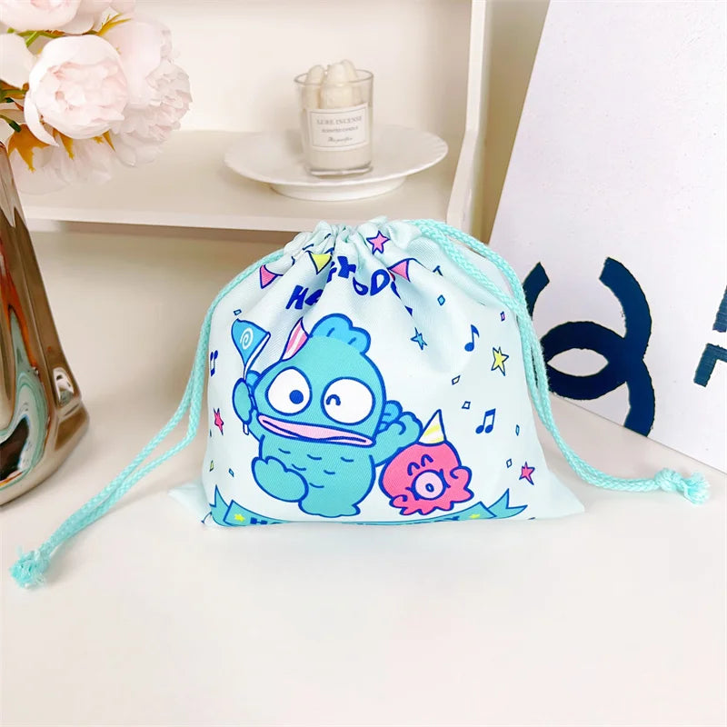 01-Borsa con coulisse Sanrio Cute Kuromi My Melody Cinnamoroll stile giapponese