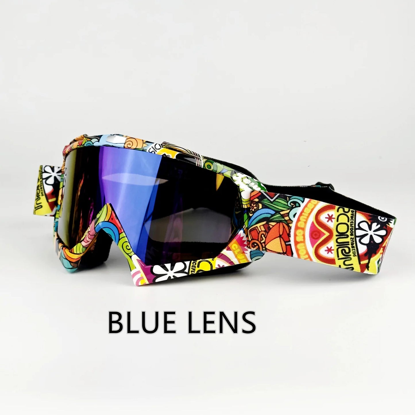 001-Occhiali Motocross e MTB – Maschera Protettiva Antivento Lenti Specchiate